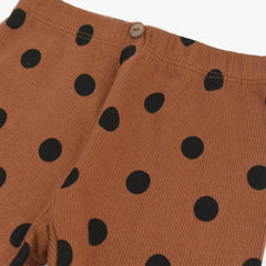 MACYS BROWN POLKA DOT RIBBED LEGGING MYS07