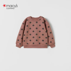 MACYS BROWN POLKA DOTTED SWEATSHIRT