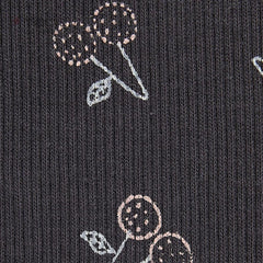 MACYS CHARCOAL CHERRY PRINT RIB LEGGING -MYS09