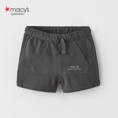 MACYS CHARCOAL HAPPINESS PRINTED BERMUDA SHORT