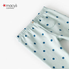 MACYS CYAN POLKA DOTTED RIBBED LEGGING -MYS12