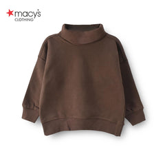 MACYS DARK BROWN HIGH NECK SWEATSHIRT