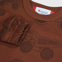 MACYS DARK BROWN PRINTED SWEATSHIRT