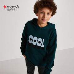 MACYS DARK GREEN COOL COOL MOTIF HOODIE