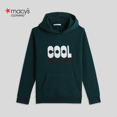 MACYS DARK GREEN COOL COOL MOTIF HOODIE