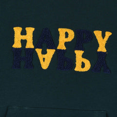 MACYS DEEP GREEN HAPPY EMBROIRDED HOODIE