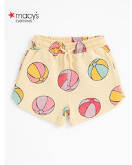 MACYS ECRU BALLS PRINTED JERSEY SHORTS