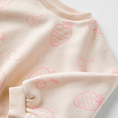 MACYS ECRU BERRIES PRINTED SWEATSHIRT