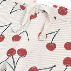 MACYS ECRU CHERRY RIBBED LEGGING -MYS19