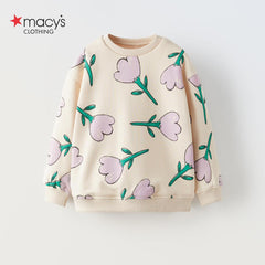 MACYS ECRU TULIP PRINTED 2 PCS SET