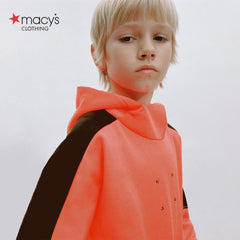 MACYS EMBOSSED NEON ATHELETIC SWEATSHIRT WITH HOOD