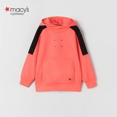 MACYS EMBOSSED NEON ATHELETIC SWEATSHIRT WITH HOOD