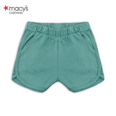 MACYS GIRLS GREEN PLAIN SHORTS