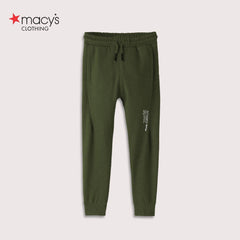 MACYS GREEN PLUSH TROUSER WITH OVERLOCKING