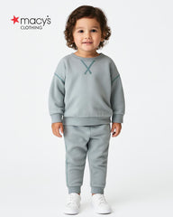 MACYS GREY OVERLOCK SWEATSHIRT 2 PCS SET