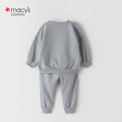 MACYS GREY OVERLOCK SWEATSHIRT 2 PCS SET