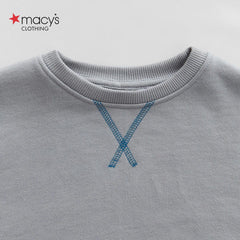 MACYS GREY OVERLOCK SWEATSHIRT 2 PCS SET