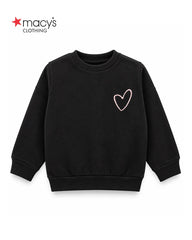 MACYS HEART EMBROIDERED SWEATSHIRT WITH RIBBED LEGGING SET