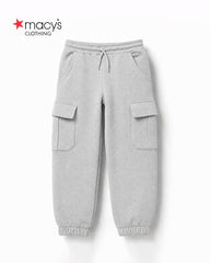 MACYS LGHT HEATHER GREY FLEECE JOGGER PANTS