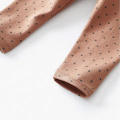 MACYS LIGHT BROWN DOTTED RIBBED LEGGING -MYS26
