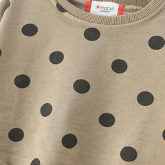 MACYS LIGHT BROWN POLKA DOTTED SWEATSHIRT