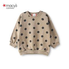 MACYS LIGHT BROWN POLKA DOTTED SWEATSHIRT