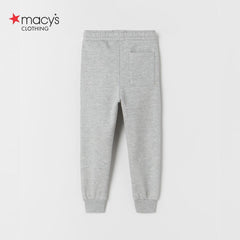MACYS LIGHT GREY PRINTED PLUSH JOGGER TROUSER