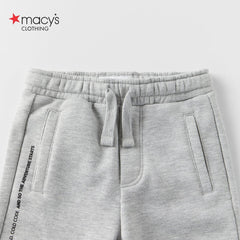 MACYS LIGHT GREY PRINTED PLUSH JOGGER TROUSER