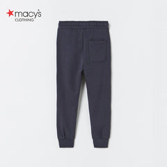 MACYS NAVY BLUE PRINTED PLUSH JOGGER TROUSER