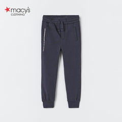 MACYS NAVY BLUE PRINTED PLUSH JOGGER TROUSER