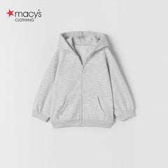 MACYS LIGHT GREY ZIPPER HOOD