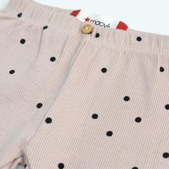 MACYS LIGHT PINK DOTTED RIBBED LEGGING -MYS29
