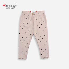 MACYS LIGHT PINK DOTTED RIBBED LEGGING -MYS29