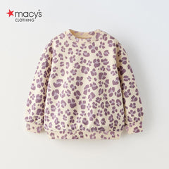 MACYS MUAVE ANIMAL PRINTED SWEATSHIRT