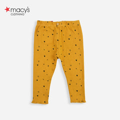 MACYS MUSTARD HEARTS RIBBED LEGGING -MYS31