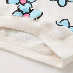 MACYS NATURAL WHITE FLOWERS PRINTED SWEATSHIRT