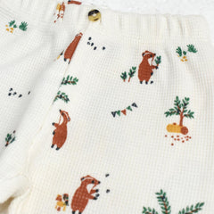 MACYS OFF WHITE ANIMAL PRINT WAFFLE LEGGING -MYS33