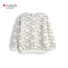 MACYS OFF WHITE DINO PRINTED SWEATSHIRT 2 PCS SET
