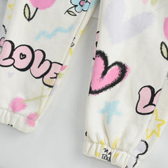 MACYS OFF WHITE GRAFITTI PLUSH TROUSER