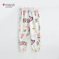 MACYS OFF WHITE GRAFITTI PLUSH TROUSER