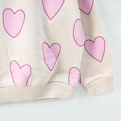 MACYS OFF WHITE HEARTS PRINTED SWEATSHIRT