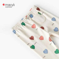MACYS OFF WHITE MULTI HEARTS LEGGING -MYS35