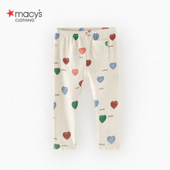 MACYS OFF WHITE MULTI HEARTS LEGGING -MYS35
