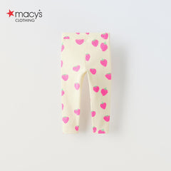 MACYS OFF WHITE STRAWBERRY PRINT RIBBED LEGGING