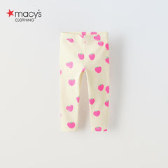 MACYS OFF WHITE STRAWBERRY PRINT RIBBED LEGGING