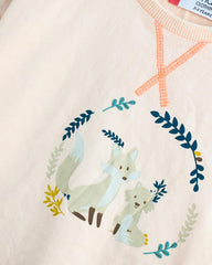 MACYS SOFT ORANGE FOX PRINTED T-SHIRT