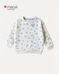 MACYS OVERALL FLORAL PLUSH SWEATSHIRT