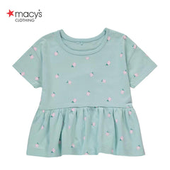 MACYS PASTEL GREEN FLORAL PRINTED T-SHIRT