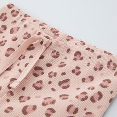 MACYS PASTEL PINK RIBBED PRINTED LEGGING