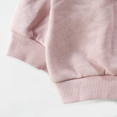 MACYS PINK BIG WORLD PRINTED SWEATSHIRT